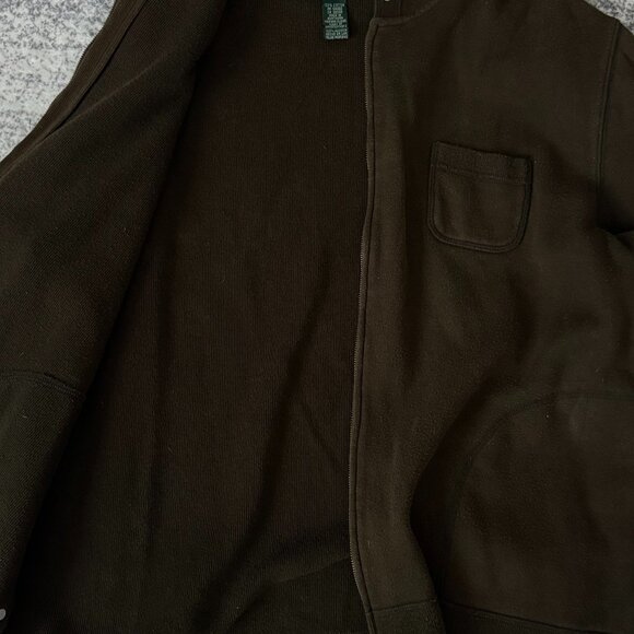 Vintage Ralph Lauren jeans co. Army green zip up hoodie sz XL grunge 90s - Picture 7 of 7